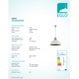 EGLO 49757 | Combwich Eglo függeszték lámpa 1x E27 szürke