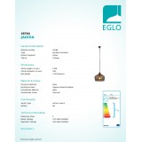EGLO 49764 | Jadida Eglo függeszték lámpa 1x E27 antik vörösréz, többszínű