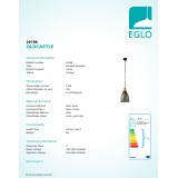 EGLO 49786 | Oldcastle Eglo függeszték lámpa 1x E27 fekete, barna, arany