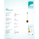EGLO 49794 | Coldingham Eglo függeszték lámpa 1x E27 rozsdabarna