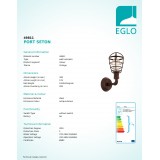 EGLO 49811 | Port-Seton Eglo falikar lámpa 1x E27 antikolt barna