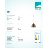 EGLO 49815 | Safi Eglo függeszték lámpa 1x E27 barna, arany
