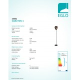 EGLO 49994 | Carlton-1 Eglo álló lámpa 152,5cm taposókapcsoló 1x E27 fekete, vörösréz