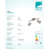 EGLO 75142 | Travale-2 Eglo mennyezeti lámpa elforgatható alkatrészek 2x GU10 480lm 3000K matt nikkel