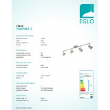 EGLO 75144 | Travale-2 Eglo mennyezeti lámpa elforgatható alkatrészek 4x GU10 960lm 3000K matt nikkel
