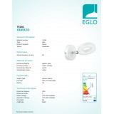 EGLO 75201 | Oderzo Eglo fali lámpa 1x LED 360lm 3000K króm, fehér