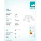 EGLO 75203 | Oderzo Eglo mennyezeti lámpa elforgatható alkatrészek 3x LED 1080lm 3000K króm, fehér