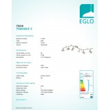 EGLO 75218 | Travale-2 Eglo mennyezeti lámpa elforgatható alkatrészek 6x GU10 1440lm 3000K matt nikkel