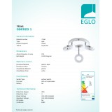 EGLO 75241 | Oderzo-1 Eglo fali, mennyezeti lámpa elforgatható alkatrészek 3x LED 1080lm 3000K