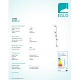 EGLO 75386 | Buzz-C Eglo fali, mennyezeti lámpa távirányító szabályozható fényerő, színváltós, elforgatható alkatrészek 4x GU10 880lm RGBK szatén nikkel