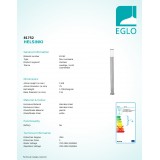 EGLO 81752 | Helsinki Eglo álló lámpa 110cm 1x E27 IP44 nemesacél, rozsdamentes acél, fehér