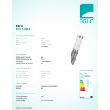 EGLO 81753 | Helsinki Eglo fali lámpa 1x E27 IP44 nemesacél, rozsdamentes acél, fehér