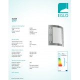 EGLO 82309 | City Eglo fali lámpa 1x E27 IP44 nemesacél, rozsdamentes acél, fehér