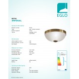 EGLO 82741 | Imperial Eglo mennyezeti lámpa 2x E27 bronz, fehér