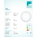 EGLO 83153 | Planet1 Eglo fali, mennyezeti lámpa kerek 1x E27 fehér, szatén, átlátszó