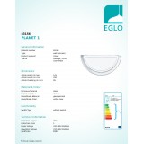 EGLO 83156 | Planet1 Eglo fali lámpa 1x E27 króm, szatén, átlátszó