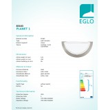 EGLO 83163 | Planet1 Eglo fali lámpa 1x E27 matt nikkel, fehér, átlátszó
