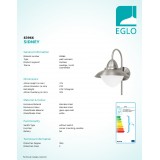 EGLO 83966 | Sidney Eglo falikar lámpa 1x E27 IP44 nemesacél, rozsdamentes acél, szatén