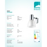 EGLO 85832 | Sticker Eglo tükörmegvilágító lámpa 1x E14 króm, fehér