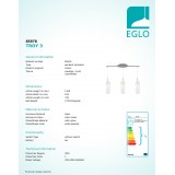 EGLO 85978 | Troy3 Eglo függeszték lámpa 3x E27 matt nikkel, fehér, szatén