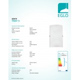 EGLO 85979 | Troy3 Eglo fali lámpa 1x E14 matt nikkel, fehér, szatén