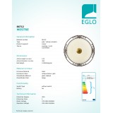 EGLO 86712 | Mestre Eglo fali, mennyezeti lámpa kerek 2x E27 antikolt barna, arany, bézs
