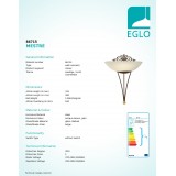 EGLO 86715 | Mestre Eglo fali lámpa 1x E27 antikolt barna, arany, pezsgő