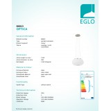 EGLO 86813 | Optica Eglo függeszték lámpa kerek 2x E27 matt nikkel, matt opál