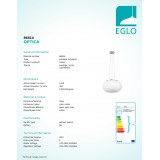 EGLO 86814 | Optica Eglo függeszték lámpa kerek 2x E27 matt nikkel, matt opál