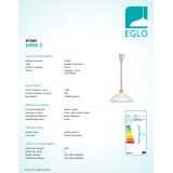 EGLO 87009 | Lord2 Eglo függeszték lámpa állítható magasság 1x E27 bükk, alabástrom, matt nikkel