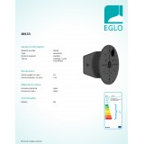 EGLO 88153 | Corner Eglo fali alkatrész, sarokkiképzés fekete