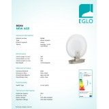 EGLO 88264 | NewAge Eglo asztali lámpa 36cm vezeték kapcsoló 1x 2GX13 / T5 matt nikkel
