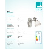 EGLO 88472 | Dakar1 Eglo spot lámpa elforgatható alkatrészek 1x E14 matt nikkel, fehér