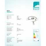 EGLO 88475 | Dakar1 Eglo spot lámpa elforgatható alkatrészek 3x E14 matt nikkel, fehér