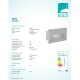 EGLO 88575 | Zimba Eglo beépíthető lámpa 227x127mm 1x E14 IP44 ezüst, szatén