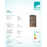 EGLO 89115 | Almera Eglo fali lámpa 1x E14 antikolt barna, pezsgő