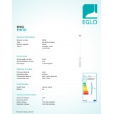EGLO 89832 | Pinto Eglo függeszték lámpa 1x E27 króm, fehér, átlátszó