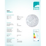 EGLO 90043 | Scalea1 Eglo fali, mennyezeti lámpa kerek 1x E27 szatén, fehér