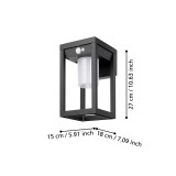 EGLO 900804 | Martano Eglo fali lámpa mozgásérzékelő napelemes/szolár 1x LED 340lm 4000K IP44 fekete, fehér