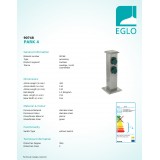 EGLO 90748 | Park4 Eglo konnektoroszlop kiegészítő dugaljjal ellátott IP44 nemesacél, rozsdamentes acél, zöld