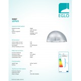 EGLO 90867 | Lepus Eglo fali lámpa 1x E27 IP23 cinkezett, fehér
