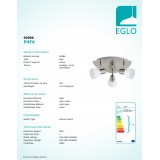 EGLO 90986 | Enea Eglo spot lámpa elforgatható alkatrészek 3x E14 matt nikkel, fehér