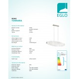 EGLO 91941 | Tonnara Eglo függeszték lámpa 2x E27 matt nikkel, fehér