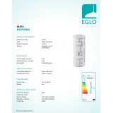 EGLO 91971 | Bayman Eglo asztali lámpa 27cm vezeték kapcsoló 1x E27 króm, fehér