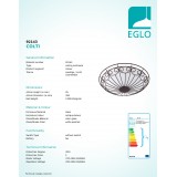 EGLO 92143 | Colti Eglo mennyezeti lámpa kerek 2x E27 antikolt barna, fehér