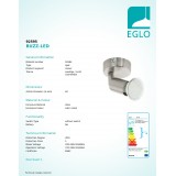 EGLO 92595 | Buzz-LED Eglo spot lámpa elforgatható alkatrészek 1x GU10 240lm 3000K matt nikkel