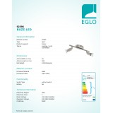 EGLO 92596 | Buzz-LED Eglo spot lámpa elforgatható alkatrészek 2x GU10 480lm 3000K matt nikkel