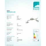 EGLO 92642 | Magnum-LED Eglo spot lámpa elforgatható alkatrészek 2x GU10 480lm 3000K matt nikkel, króm
