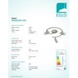 EGLO 92643 | Magnum-LED Eglo spot lámpa elforgatható alkatrészek 3x GU10 720lm 3000K matt nikkel, króm