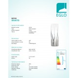 EGLO 92743 | Rivato Eglo asztali lámpa 26cm vezeték kapcsoló 1x E27 króm, fehér
